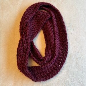 Burgundy Knit Handmade Infinity Scarf